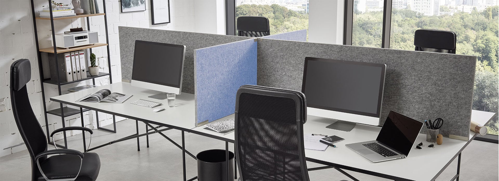 ropimex Sicht- und Schallschutz DIVI smart Schreibtischaufsätze im Büro