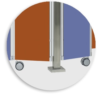 ropimex Schallschutz-Faltwand DIVI max bis zu vier Faltwände an einer Säule montierbar