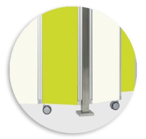 ropimex Sichtschutz-Faltwand DIVI max - Edelstahlstandsäule mit 2 Faltwänden